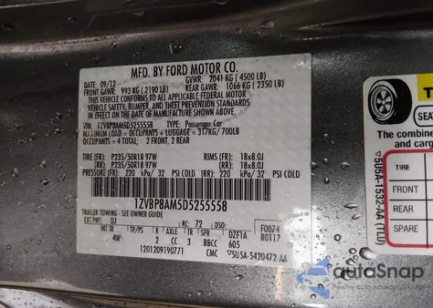 2013 Ford Mustang V6 Premium from USA, damaged, VIN 1ZVBP8AM5D5255558